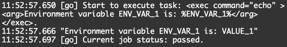 Figure 6: Result of usage of environment variable on Windows