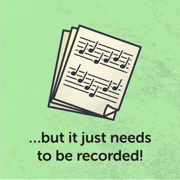 sheet music that is not yet recorded